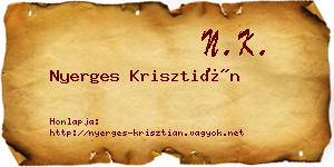 Nyerges Krisztián névjegykártya